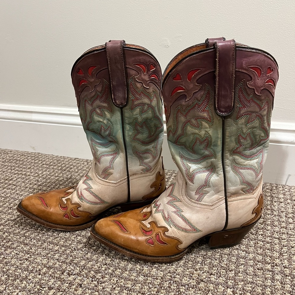 Dan Post ombré painted cowboy boots